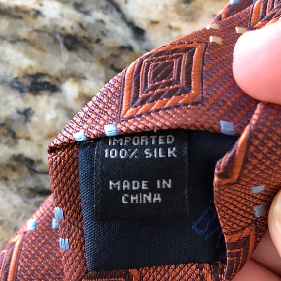 Diamond orange Jos A. bank tie - Picture 5 of 5